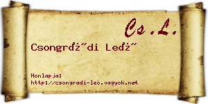 Csongrádi Leó névjegykártya
